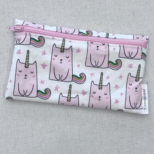 White Caticorn Reusable Snack Bag