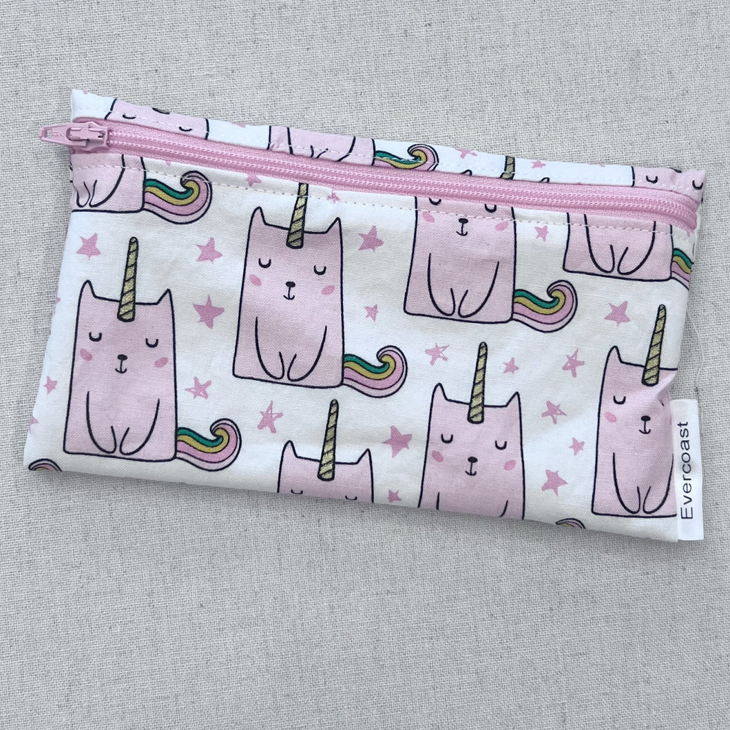 White Caticorn Reusable Snack Bag
