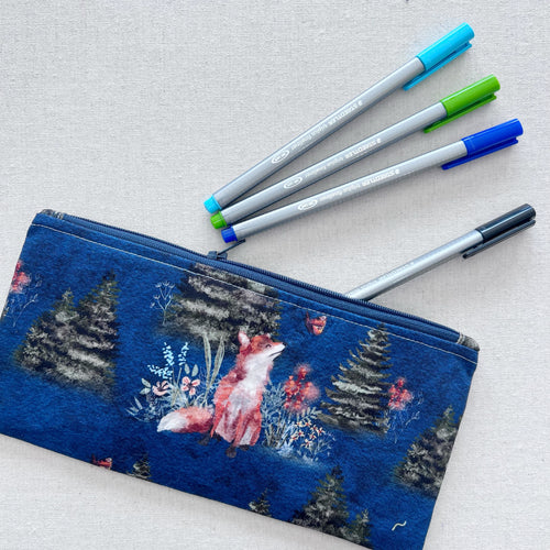 Watercolor Fox Pencil Case