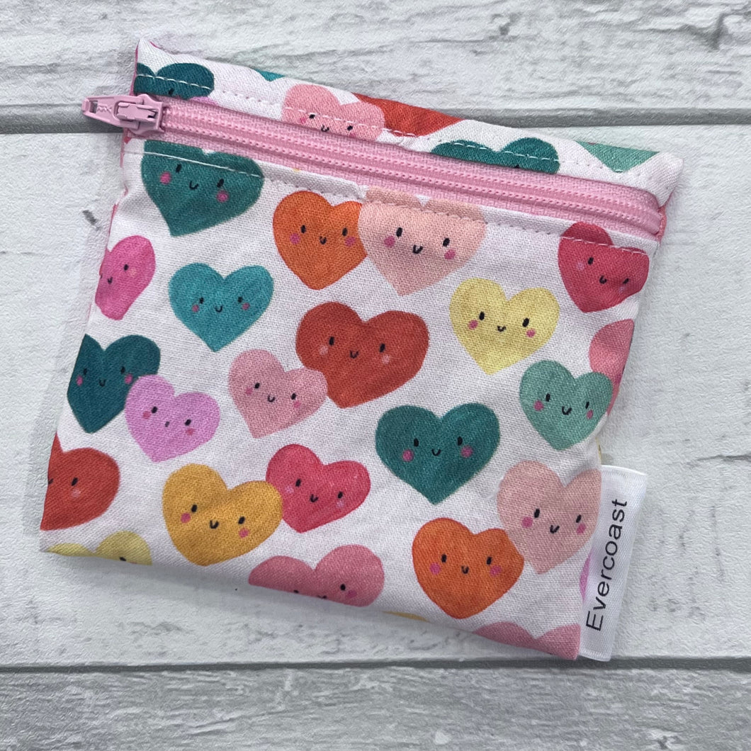 Smiling Hearts Reusable Mini Snack Bag