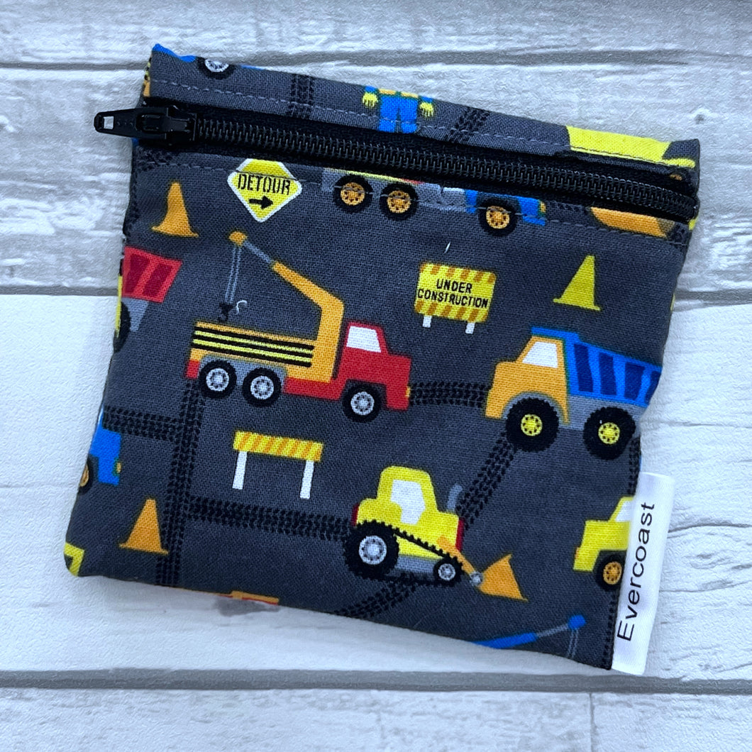 Grey Construction Reusable Mini Snack Bag