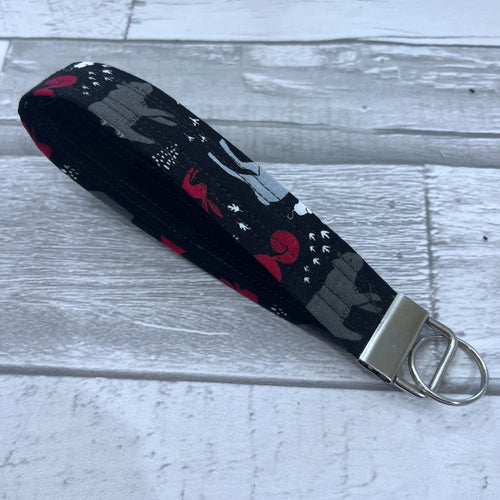 Black Woodland Wristlet Key Fob