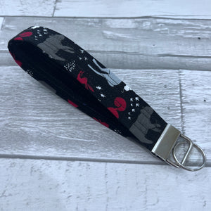 Black Woodland Wristlet Key Fob