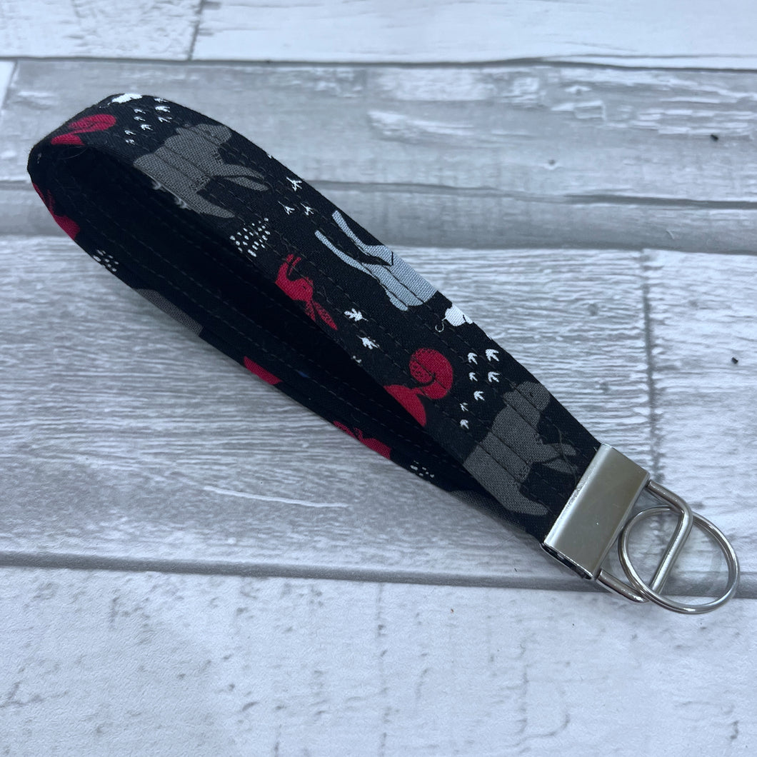 Black Woodland Wristlet Key Fob