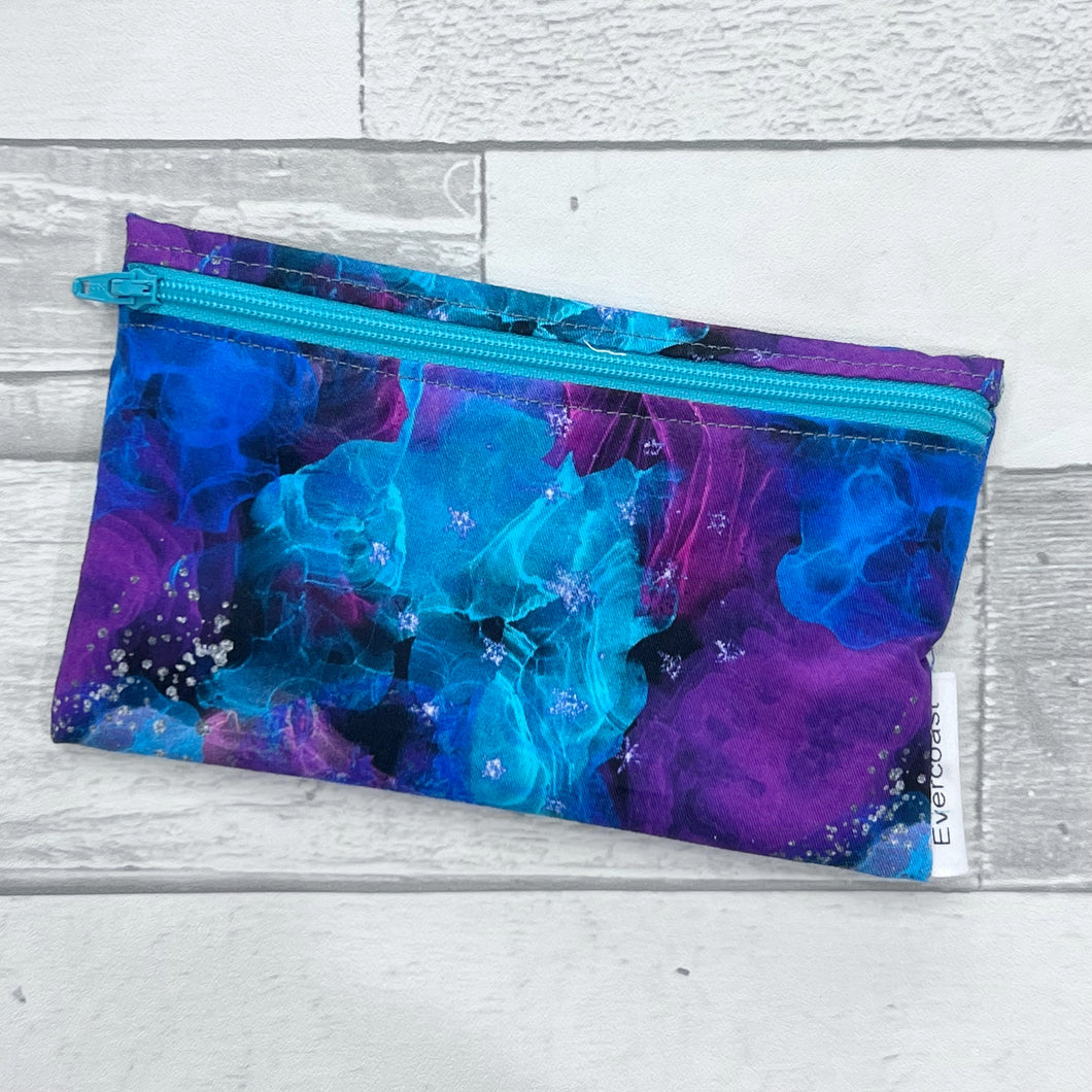 Blue and Purple Ink Blots Reusable Snack Bag