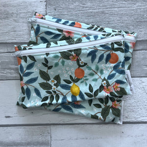 Citrus Floral Reusable Snack Bag Set
