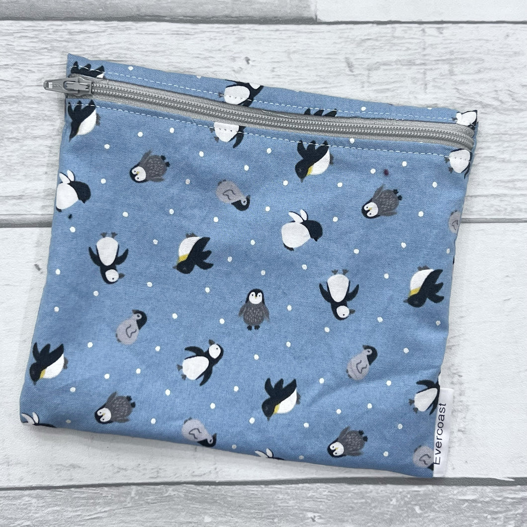 Tossed Penguins Reusable Sandwich Bag