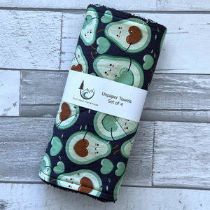 Happy Avocado Unpaper Towels - Set of 4