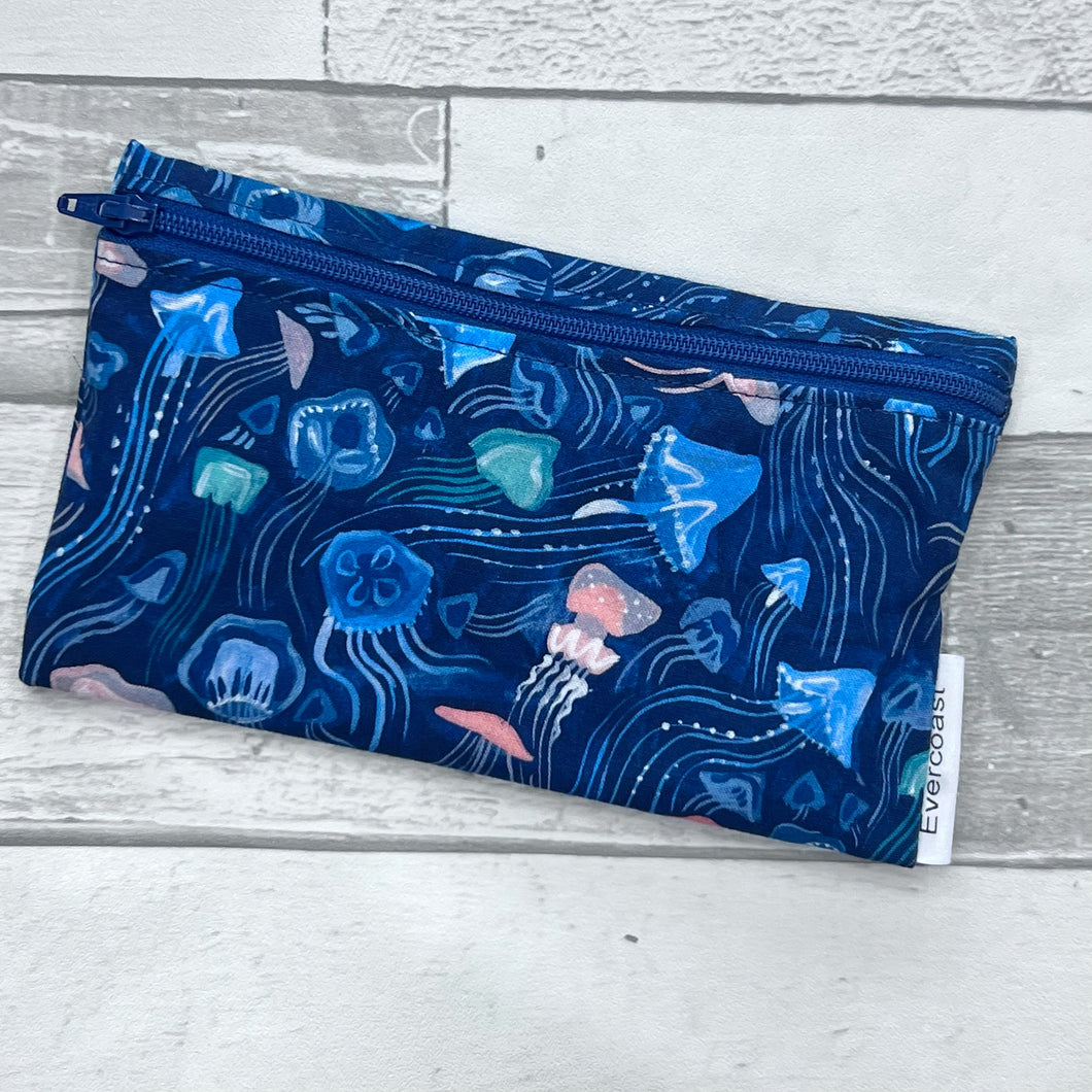 Jellyfish on Blue Reusable Snack Bag