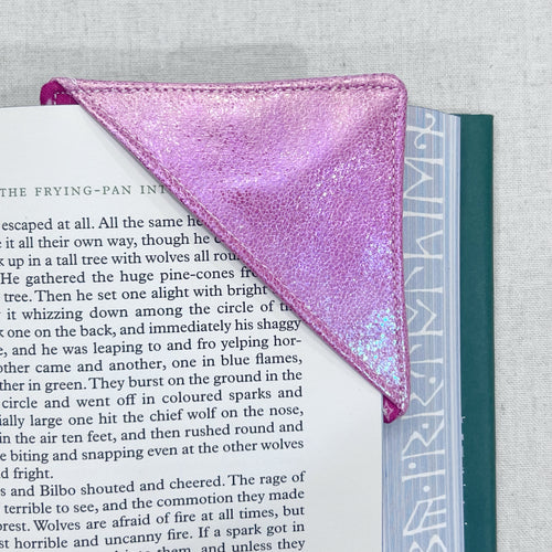 Pink Metallic Corner Bookmark