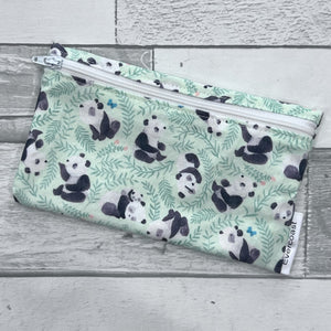 Pandas on Green Reusable Snack Bag