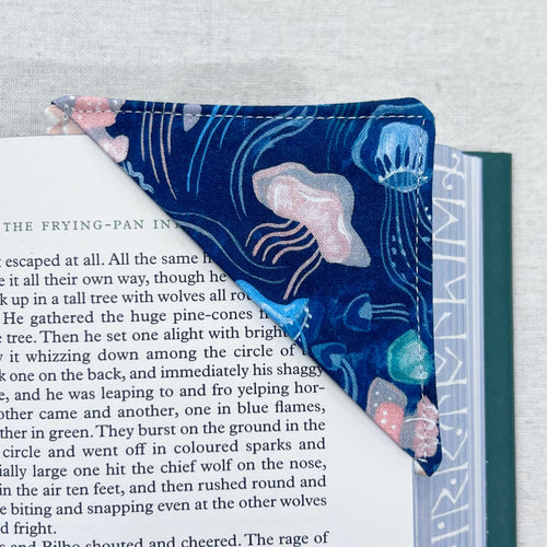 Blue Jellyfish Corner Bookmark