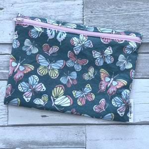 Butterflies on Sage XL Bag/Makeup Bag