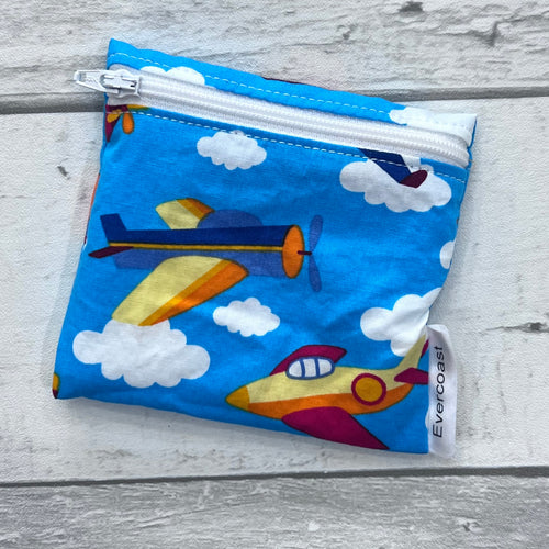 Planes on Blue Reusable Mini Snack Bag