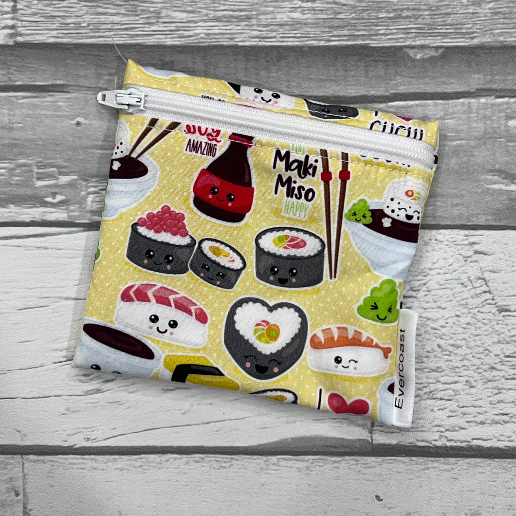 Sushi on Yellow Reusable Mini Snack Bag