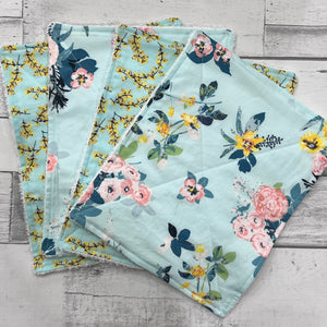 Mint Floral Unpaper Towels - Set of 4