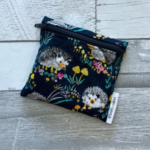 Navy Hedgehog Reusable Mini Snack Bag