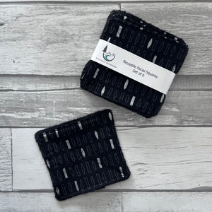 Black and Silver Rectangles Reusable Facial Squares