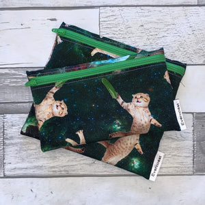 Galaxy Pickle Cat Reusable Snack Bag Set