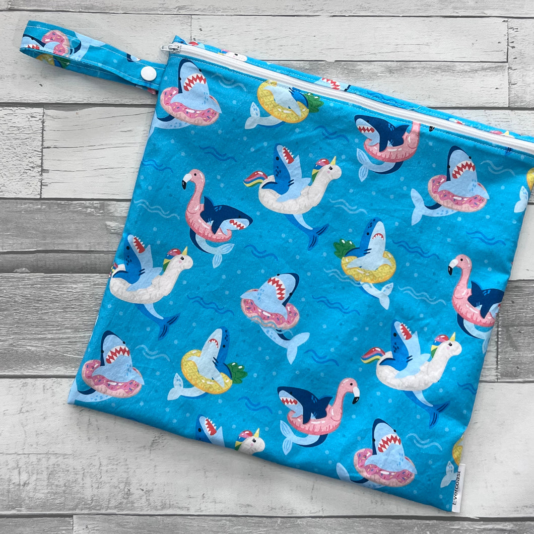 Pool Floaty Sharks Medium Wet Bag