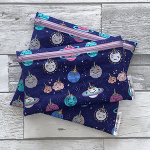 Unicorn Planets Reusable Snack Bag Set