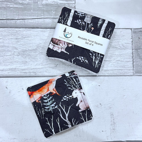 Charcoal Woodland Reusable Facial Squares