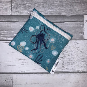 Watercolor Octopus Reusable Mini Snack Bag