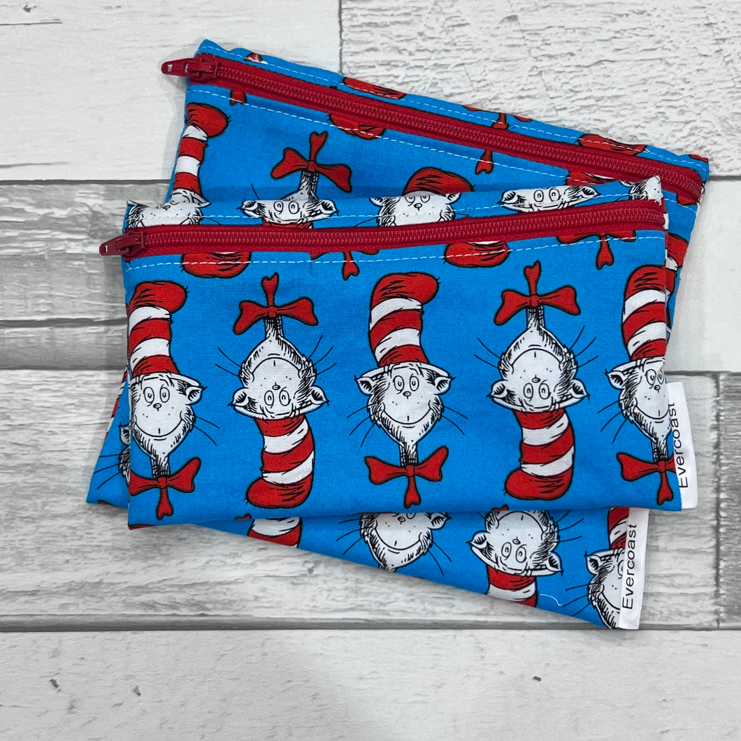 Cat Hat Faces Reusable Snack Bag Set