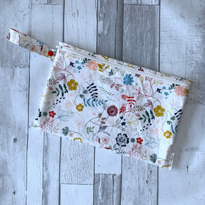 Wildflowers on Cream Small Wet Bag