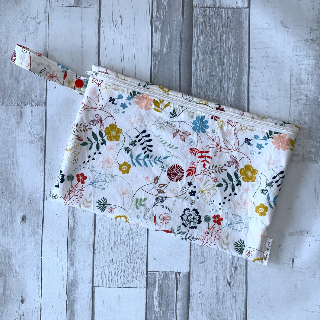 Wildflowers on Cream Small Wet Bag