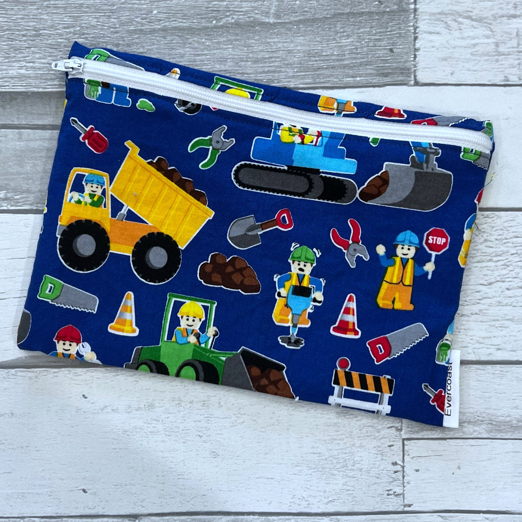 Blue Construction XL Bag/Makeup Bag