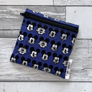Mouse Faces on Blue Reusable Mini Snack Bag