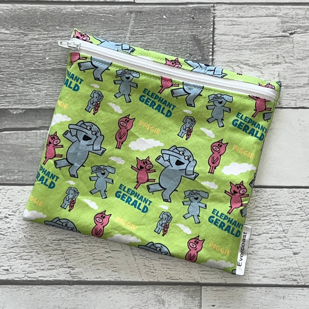 Green Elephant and Pig Reusable Sandwich Bag