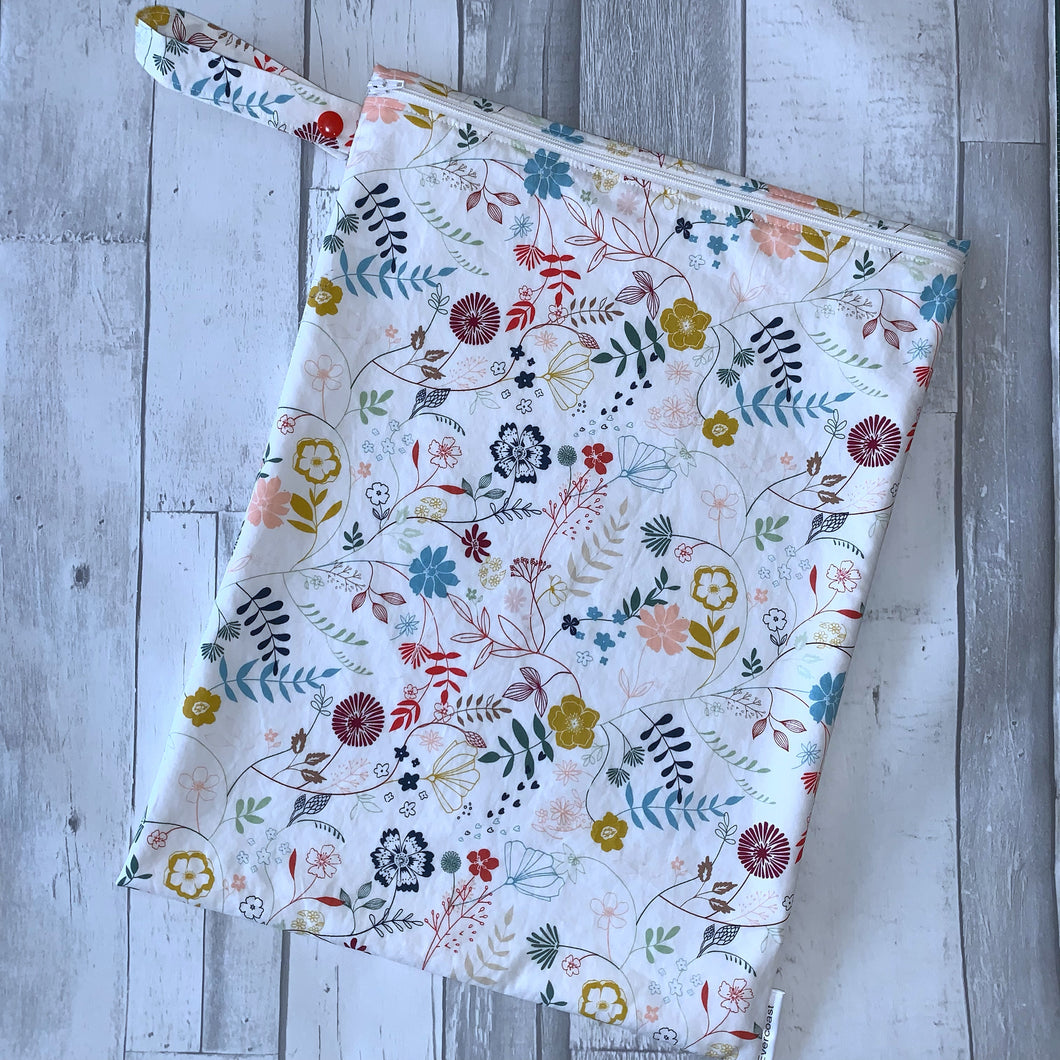 Wildflowers on Cream Large Wet Bag