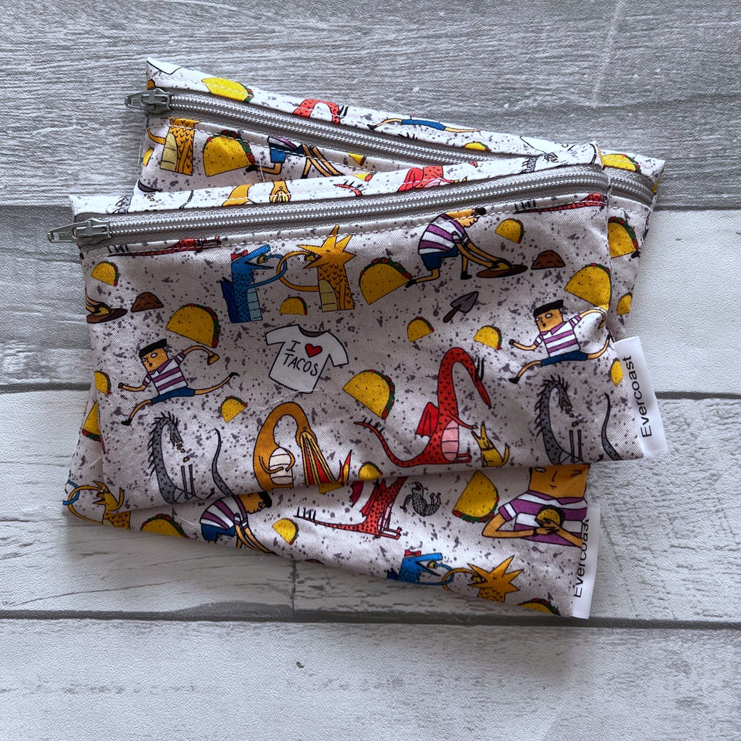 Dragons and Tacos Reusable Snack Bag Set