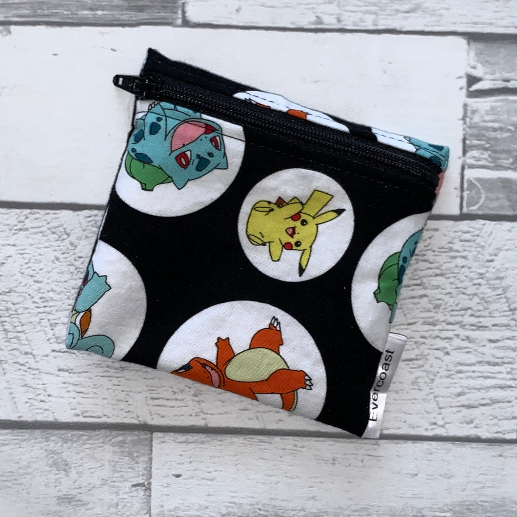 PM on Black Reusable Mini Snack Bag