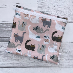 Cats with Glasses Reusable Sandwich Bag