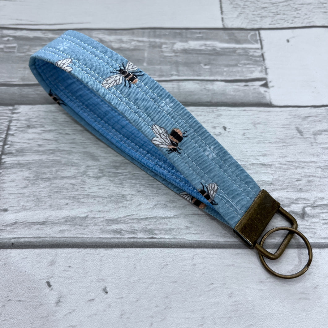Blue Bee Wristlet Key Fob