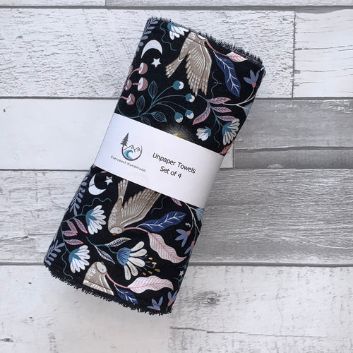 Midnight Owl Unpaper Towels - Set of 4