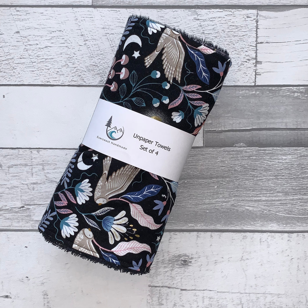 Midnight Owl Unpaper Towels - Set of 4