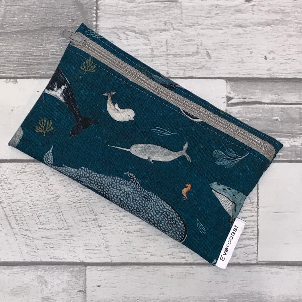 Watercolor Whale Reusable Snack Bag