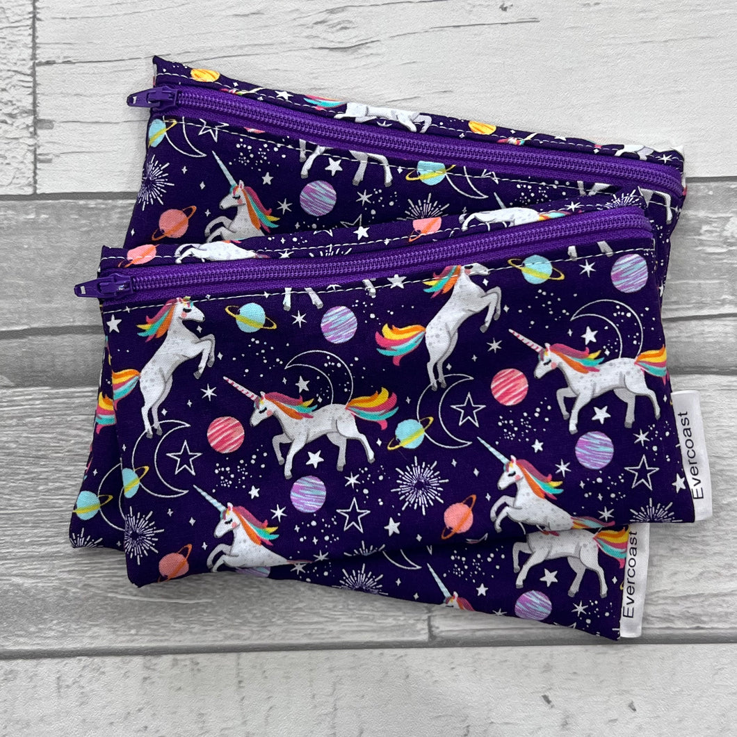 Purple Unicorn Reusable Snack Bag Set
