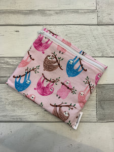 Pink Sloth Reusable Sandwich Bag