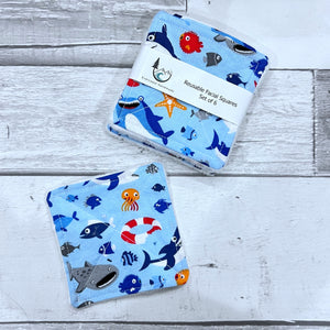 Ocean Sharks Reusable Facial Squares